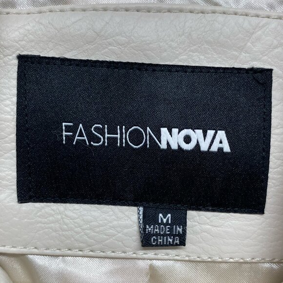 FASHION NOVA Araxie Vegan Leather Jacket - White - Picture 3 of 3